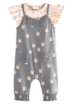 Next Kinder SET - Body - Charcoal Grey Pink Cat