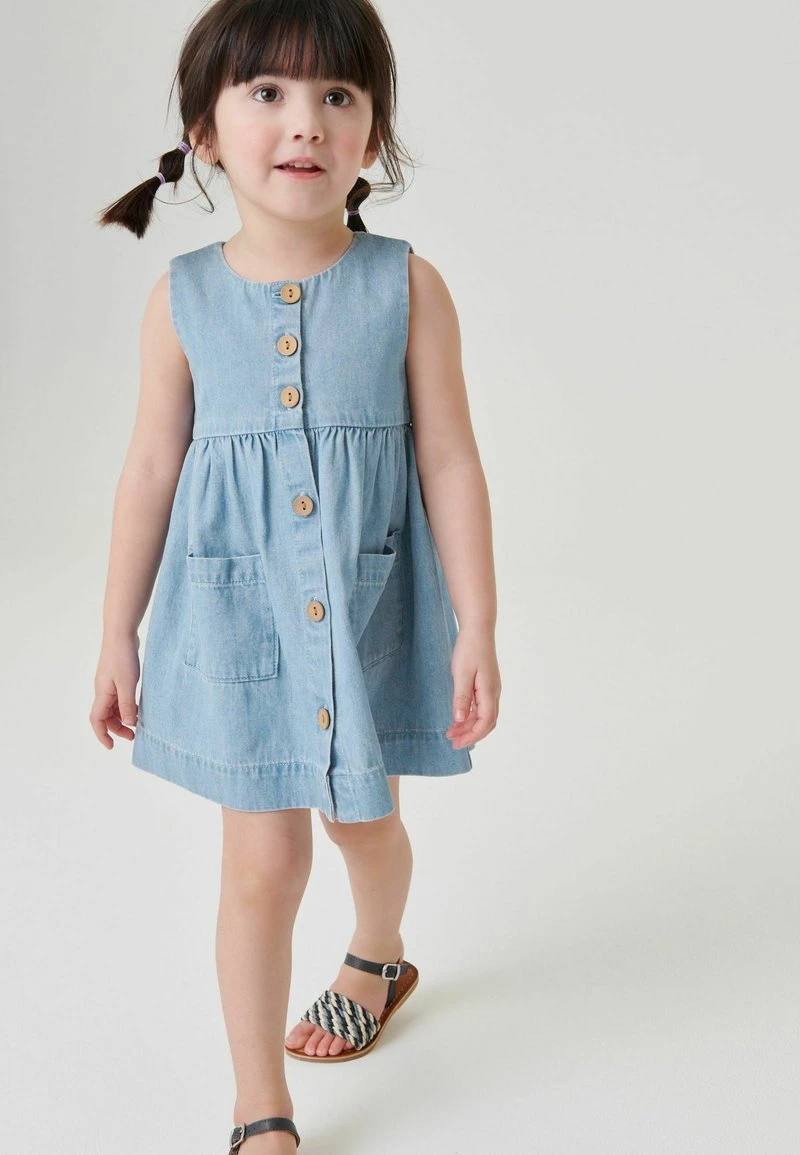 Next Kinder SLEEVELESS - Freizeitkleid - Blue Denim 1 Next Kinder SLEEVELESS - Freizeitkleid - Blue Denim