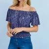 Next BARDOT - T-Shirt Print - Navy Blue Ditsy Floral | Damen