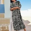 Next Damen Freizeitkleid - Black White Floral