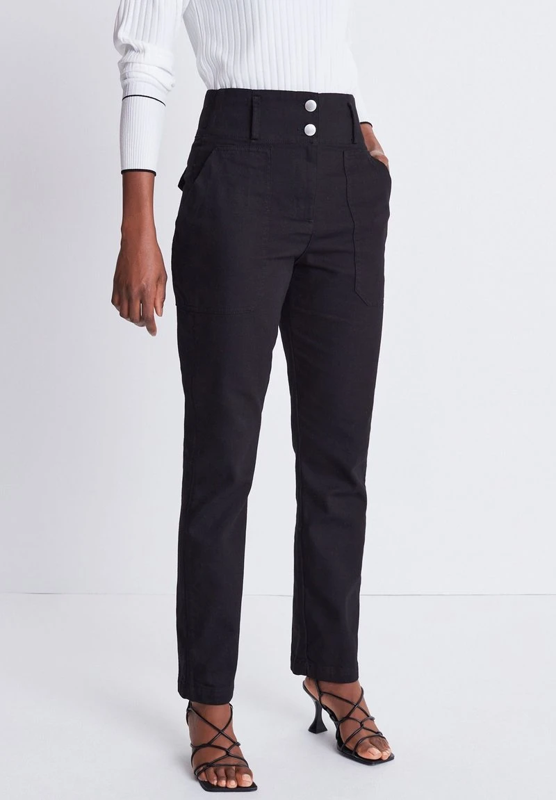 Next Damen HIGH WAIST - Stoffhose - Black 1 Next Damen HIGH WAIST - Stoffhose - Black
