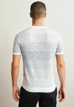 Next Herren KNITTED - T-Shirt Print - Blue Ecru White Ombre Stripe -Next Verkäufe 2022 41cb888f6c4d488090afdb92d8a8c8ac