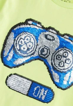 Next Kinder FLIPPY SEQUIN SHORT SLEEVE - T-Shirt Print - Lime Green Gaming Controller -Next Verkäufe 2022 41e16b4eacf54382afcbd23fee7f1141
