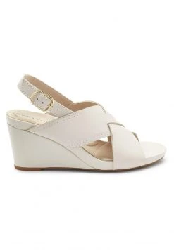Next Damen FOREVER COMFORT MOTION FLEX CROSSOVER - Keilsandalette - Bone White