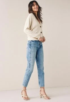 Next Damen BUTTON THROUGH SHORT - Strickjacke - Oatmeal Cream