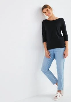 Next BOAT NECK - Langarmshirt - Black | Damen