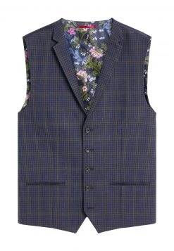 Next Herren CHECK SUIT - Anzugweste - Blue