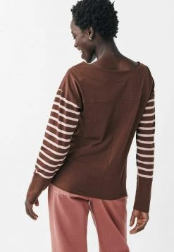 Next Damen RAGLAN LONG SLEEVE - Langarmshirt - Brown White Stripe -Next Verkäufe 2022 45502a7a7fb14b86ac7d531c17c5cba2