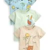 Next Kinder SUMMER DINOSAUR SHORT SLEEVE 3 PACK - T-Shirt Print - Blue Green