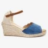 Next Damen SIGNATURE SCALLOPED - Keilsandalette - Blue