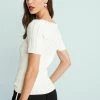 Next Damen SQUARE NECK - T-Shirt Basic - White