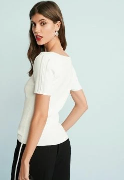 Next Damen SQUARE NECK - T-Shirt Basic - White