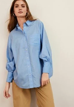 Next Damen STRIPE OVERSIZE - Hemdbluse - Blue