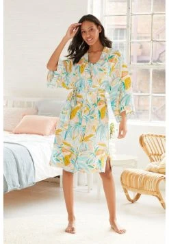 Next Damen Bademantel - Blue Hawaiian Floral
