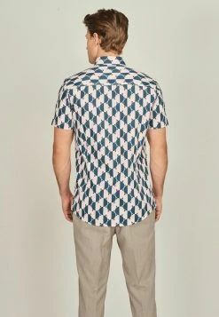 Next Herren TRIMMED - Hemd - Pink Teal Geometric -Next Verkäufe 2022 49d65b9764a743f884485926f2773173