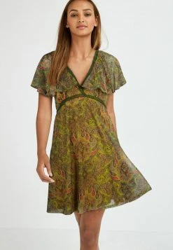 Next Damen FLUTTER - Jerseykleid - Ochre Yellow Paisley