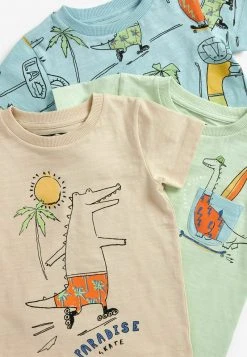 Next Kinder SUMMER DINOSAUR SHORT SLEEVE 3 PACK - T-Shirt Print - Blue Green -Next Verkäufe 2022 4a4396e987e64b2f9b5f694fe943a982