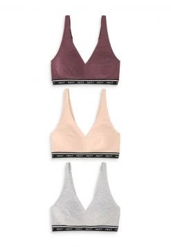Next Damen LOGO 3 PACK - Bustier - Beige, Grey, Light Red -Next Verkäufe 2022 4a4c7fd60bf345429dc1545c41fd26be