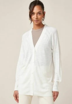 Next Damen LONGLINE - Strickjacke - White
