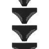 Next Damen FOUR PACK - Slip - Black