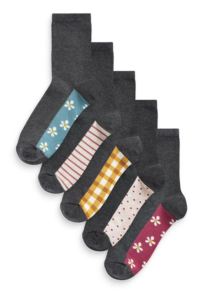 Next Damen DAISY 5 PACK - Socken - Grey 1 Next Damen DAISY 5 PACK - Socken - Grey