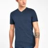 Next Herren V-NECK T-SHIRT-SLIM FIT - T-Shirt Basic - Blue