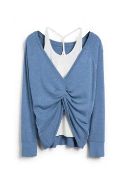 Next Damen YOGA COSY LAYER - Strickpullover - Blue