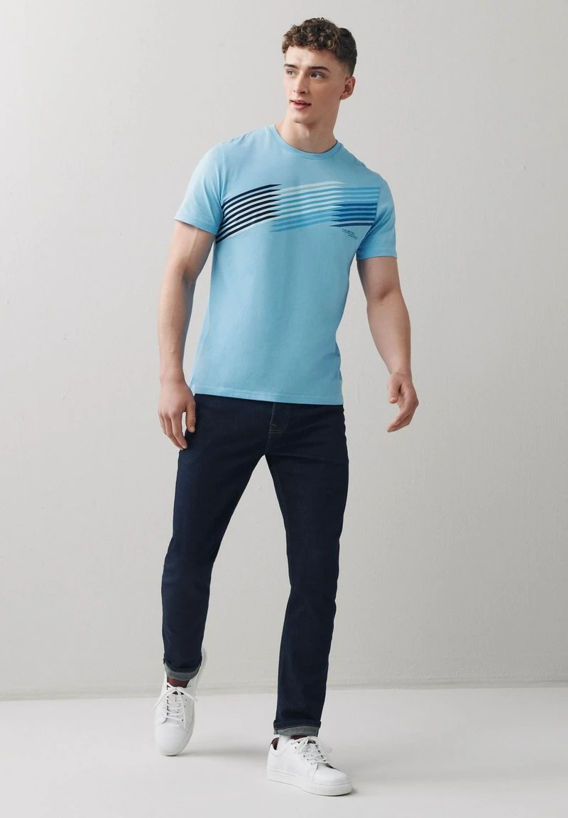 Next Herren GRAPHIC - T-Shirt Print - Light Blue Smart Lines 2 Next Herren GRAPHIC - T-Shirt Print - Light Blue Smart Lines – Bild 2