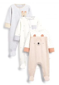 Next Unisex 3 PACK - Strampler - Neutral Bear Face