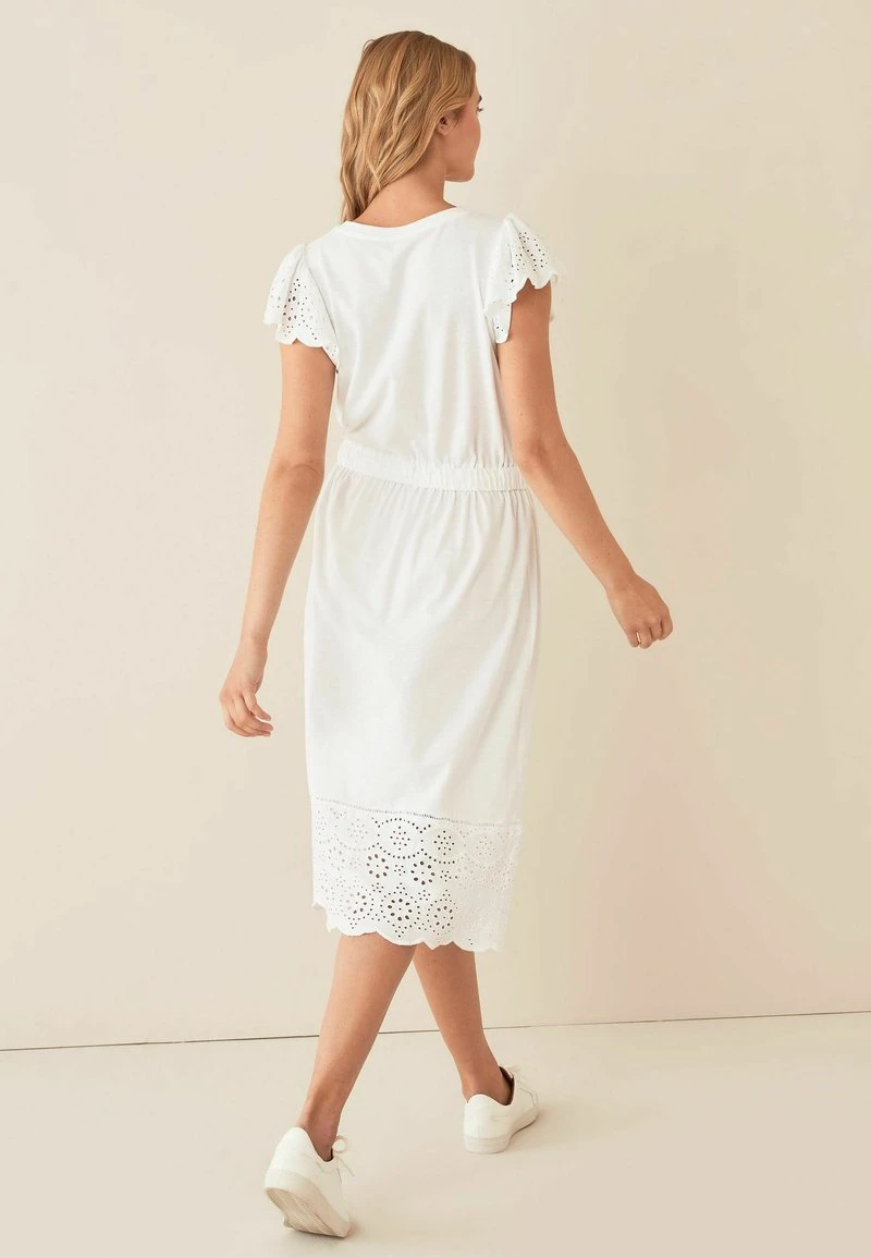 Next Damen BRODERIE TRIM SHORT SLEEVE MINI - Freizeitkleid - White 2 Next Damen BRODERIE TRIM SHORT SLEEVE MINI - Freizeitkleid - White – Bild 2
