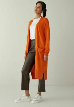 Next Damen LONGLINE - Strickjacke - Ochre