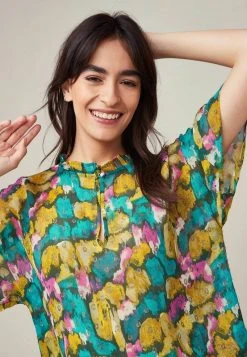 Next Damen SPARKLE SHORT SLEEVE RUFFLE - Bluse - Black Floral -Next Verkäufe 2022 52347f75273440e9aeead81c1e180b18