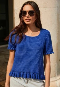 Next Damen FRILL - T-Shirt Print - Blue
