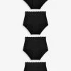 Next Damen 4 PACK - Slip - Black