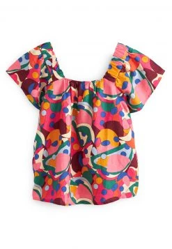 Next Damen FLUTTER SLEEVE SQUARE NECK - Bluse - Pink Geo Print -Next Verkäufe 2022 552eb85dcbb543dfbee360114277c98a