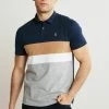 Next Herren CHEST BLOCK - Poloshirt - Navy Blue Grey