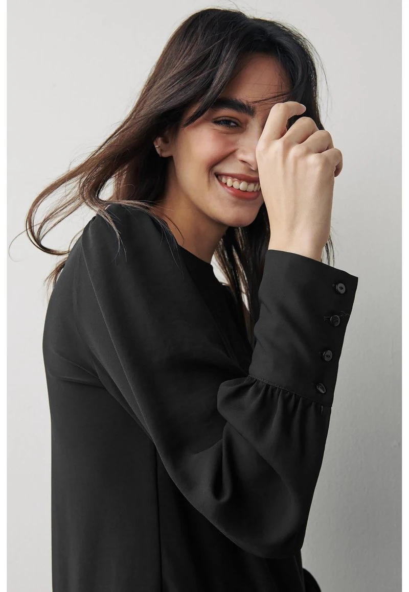 Next Damen LONG SLEEVE CUFF - Bluse - Black 3 Next Damen LONG SLEEVE CUFF - Bluse - Black – Bild 3