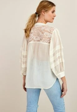 Next Damen LACE BACK DETAIL - Bluse - Cream Sparkle -Next Verkäufe 2022 565dfb4d89b9432a919a20c873a03727