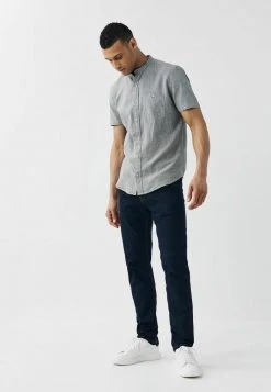 Next Herren SHORT SLEEVE - Hemd - Charcoal Grey Grandad Collar -Next Verkäufe 2022 5660d537d0c2413aaf9e18ff7070ca21