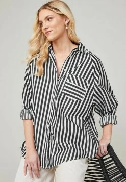 Next STRIPE OVERSIZE - Hemdbluse - Monochrome | Damen