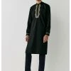 Next Herren EMBROIDERED LONG LENGTH KURTA - Hemd - Black