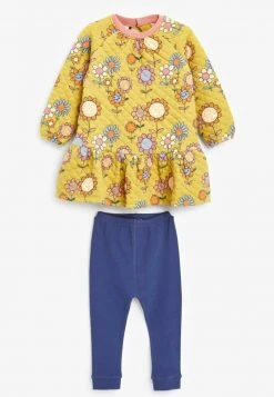 Next QUILTED FLORAL - Leggings - Hosen - Yellow/purple | Kinder