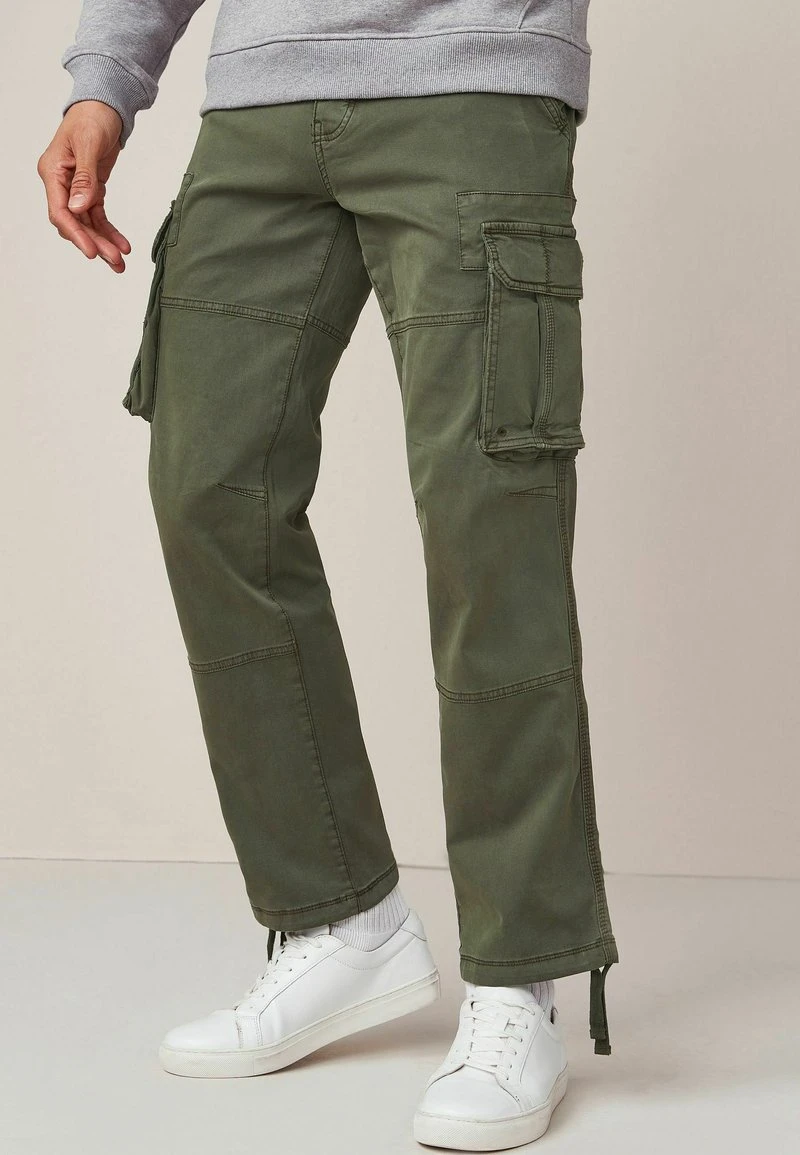 Next Herren AUTHENTIC BLEND - Cargohose - Khaki Green 1 Next Herren AUTHENTIC BLEND - Cargohose - Khaki Green