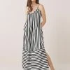 Next STRAPPY CAMI - Maxikleid - Black And White Stripe | Damen