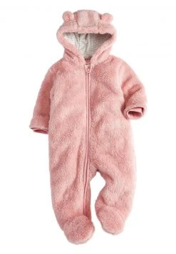 Next PINK BEAR FLEECE ALL-IN-ONE (0MTHS-2YRS) - Jumpsuit - Pink | Kinder