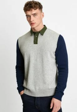 Next Herren COLOURBLOCK RUGBY - Poloshirt - Grey, Blue, Olive