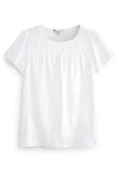 Next Damen SMOCK NECK SHORT SLEEVE - T-Shirt Print - White -Next Verkäufe 2022 5b2e6cd2007e4384892c71523f9b5aba