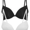 Next Damen CARA PUSH UP PLUNGE BRAS 2 PACK - Push-up BH - Black