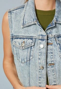 Next Damen SLEEVELESS GILET - Weste - Bleach Blue Acid Wash -Next Verkäufe 2022 5d23e3247b064191a4dc99ef833e22e8
