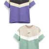 Next Kinder 2 PACK COLOURBLOCK - T-Shirt Print - Muted Pastels